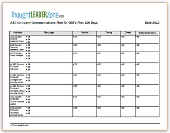 generic ceo transition communications plan